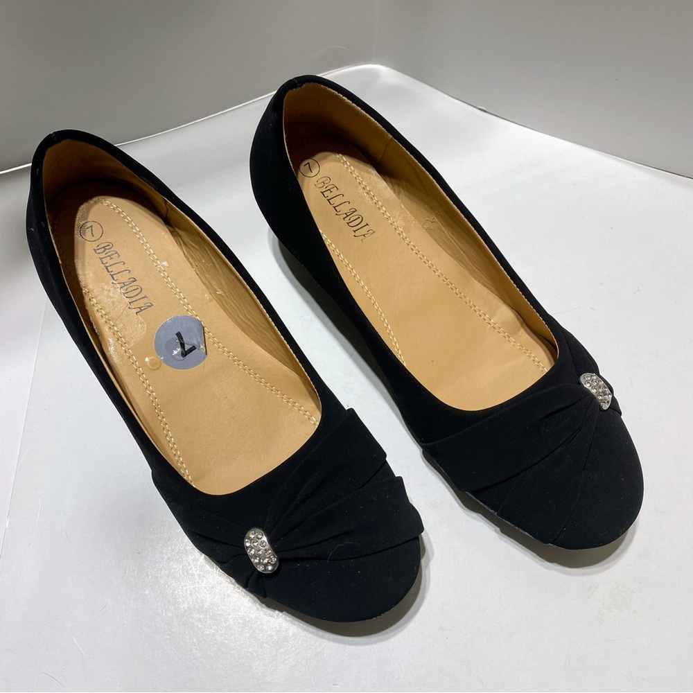 Belladia women’s Black dress shoes with rhinestones on top size 7 New - Picture 7 of 10